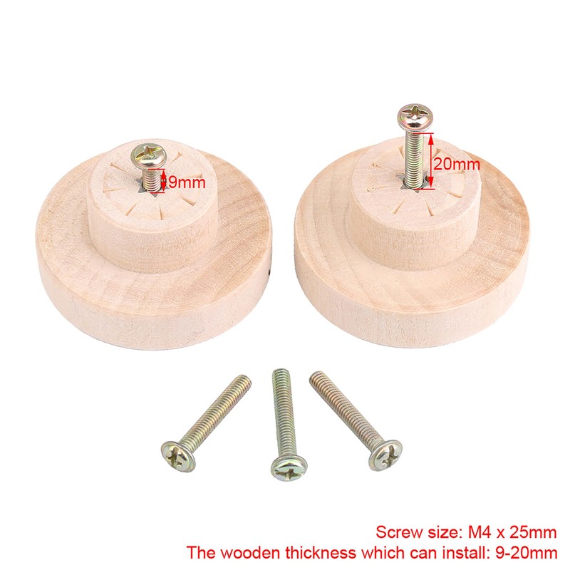 BQLZR 30pcs Wooden Round Mushroom Shape Furniture Pull Knobs Wooden