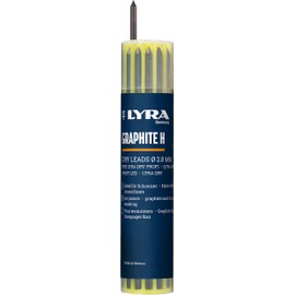 Lyra Pencil Leads Pack of 12 Grey H Ideal for Carpenters Shatterproof Magazine Colour Wipe Clean - 4499111