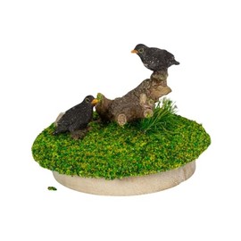 Uvia Mini Set of 2 Crows 2 x 2 x 1.8 inches (6 x 6 x 4.5 cm) Doll Figurine Figurine Animal Garden Decoration Birds H23384