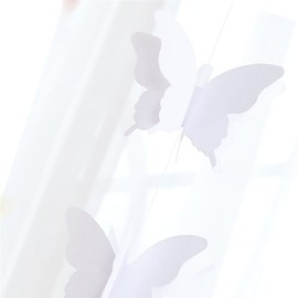 zilue Butterfly Banner Decorative Paper Garland for Wedding Baby Shower Birthday Theme Decor 110 Inches Long Pack of 2 Pieces White