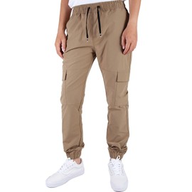ITALYMORN Hiking Pants for Men Lightweight Jogger Cargo Pants with Pockets (L, Khaki)
