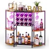 JKsmart Wine Bar Cabinet with LED Lights, Mini Wine Rack