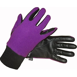 Ryda Childrens Winter Fleece Backed Leather Horse Riding Gloves (Purple, Small)
