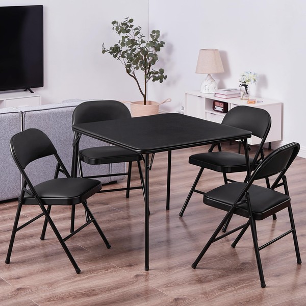 VECELO VECELO Folding Card Table and Chair Set of 5