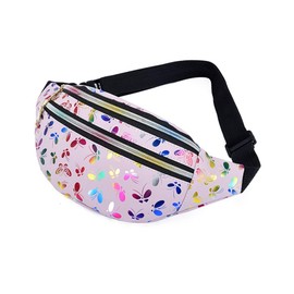 Estwell Bum Waist Bag for Women Girls Fashion PU Leather Waterproof Ladies Festival Fanny Pack Lightweight Hip Pouch Travel Holiday Waist Pack Shiny Bumbag