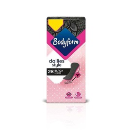 Bodyform Dailies Black Normal Panty Liners - Pack of 28