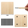 24 PCS Unfinished Square Wood Coasters, SIJDIEE 4 Inch Blank