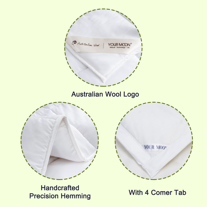 YOUR MOON Luxurious All Season Wool Comforter Twin Size 100%