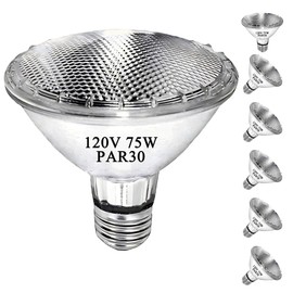 MISDOOD PAR30 Short Neck Halogen Flood Light Bulbs, 120V 75W PAR30 Light Bulb, Dimmable, High Output, E26 Medium Base, 2700K Warm Lighting, 3000 Hours for Recessed Light Bulb(6 Pack)