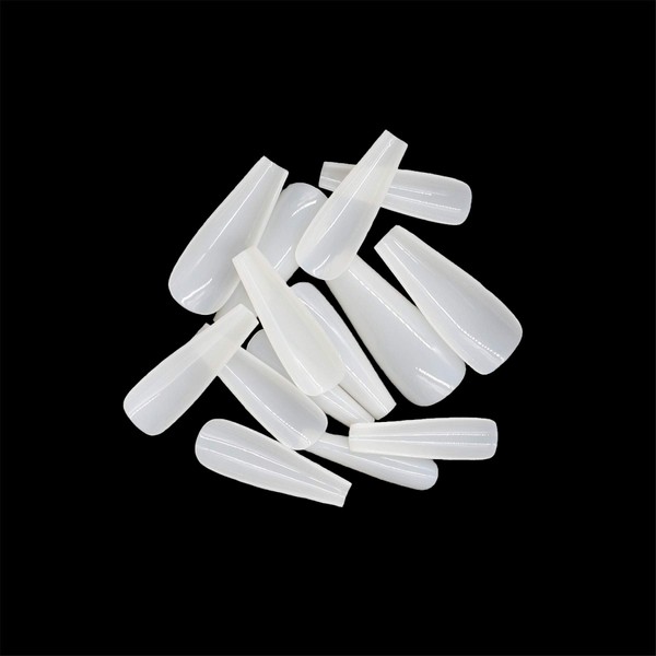 Coffin Fake Nails 500pcs Natural Acrylic Nails Full Coverage Ballerina