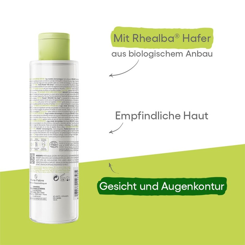 A-DERMA Biology Organic Dermatological Micellar Water Hydra-Cleanser 200ml
