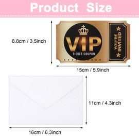 20 Set Double-Sided Design Birthday Party VIP Invitations with Envelopes,Movie VIP Party Invitations VIP Ticket Party Invitation Invitation Cards Birthday Baby Shower Party Invites Supplies Favors