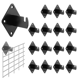 NAYDMHN 16 Pack Gridwall Mount Brackets Black Grid Wall Hangers Wall Mount Brackets for Grid or Slatgrid Panels, Clothing Store Cloakroom Retail Display Garage Organization