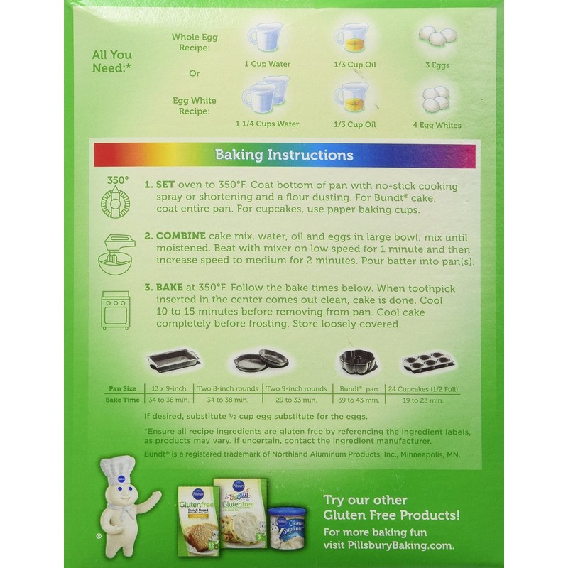 Pillsbury Funfetti Gluten Free Cake and Cupcake Mix (Bundle of