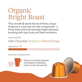Cru Kafe Organic Bright Roast Arabica Espresso Single-Serve Organic Arabica Coffee Pods (20 Pods) Compatible with Nespresso Original Line