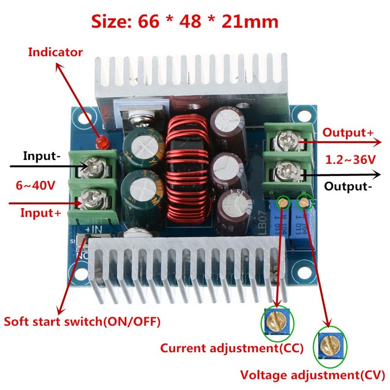 Anmbest Constant Current CC CV Buck Converter Module DC 6-40V