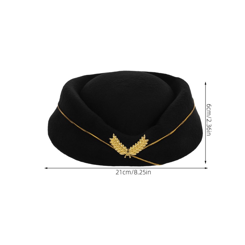 Unomor Women’S Airline Stewardess Beret Hat - Attendant Cap in