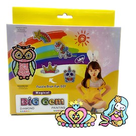 Zinker Big Gem Kit de Pintura de Diamantes de Gran Gema, crea tus propias pegatinas decorativas y atrapasoles, arte de diamante para niños (Corona Sirena)