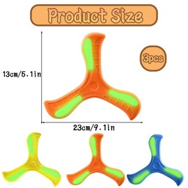 EujRcf 3 PCS Boomerang, boomerang for Kids, Returning Boomerang Sports Game Toy for Beginners and Young Throwers, Outdoor Flying Saucer Toy for Outdoor, Outing, Beach Toys, Picnics Parks