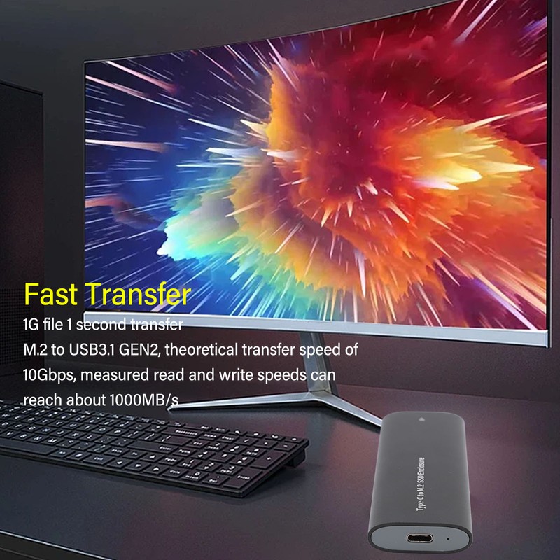 M.2 NVME SSD Hard Drive Enclosure Professional 10Gbps Plug and