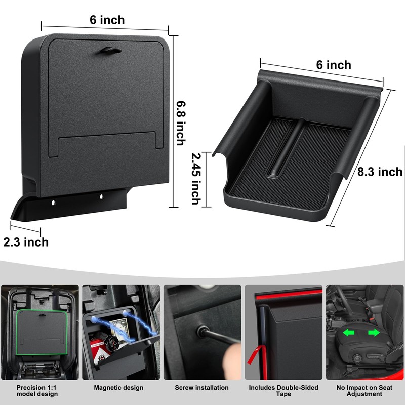 DIAMOOKY Front Under Seat Storage Organizer for Jeep Wrangler JL
