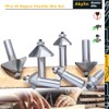 Akylin 7Pcs 45 Degree Chamfer Router Bit Set,1/2" Shank,1/4",5/16",3/8",1/2",5/8" 3/4"