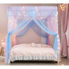 Mengersi Gray Canopy Bed Curtains Mosquito Net Bed Drapes for