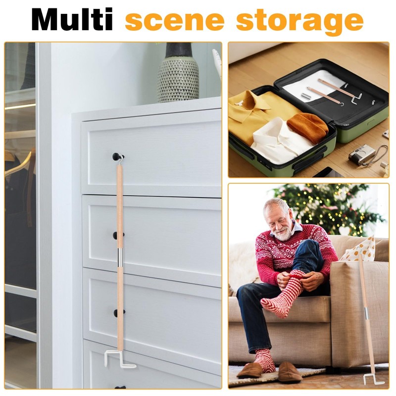 27.2"Dressing Stick,Long Handle Dressing Aid Stick for Elderly and Hip