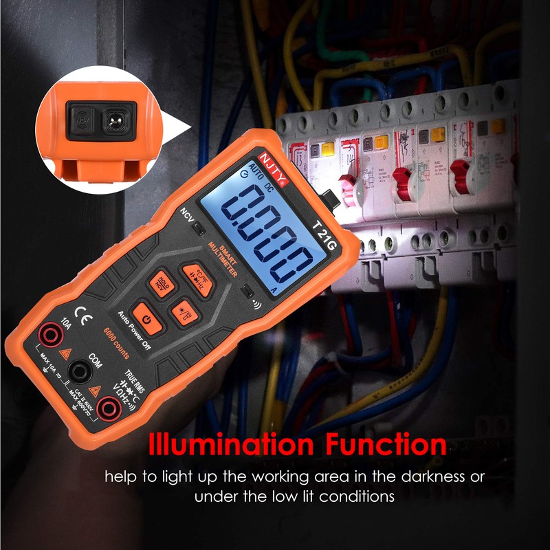 NJTY T21G Mini Smart Multimeter 6000 Counts True RMS Universal