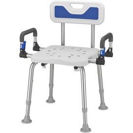 Shower Chair for Seniros Elderly Handicap Disabled or Bariatric Adults with Arms and Back, Bench Seat for Inside Shower stall and Bathroom Bath Tub Seats Adjustable Stool Heavy Duty 500 lbs sit Chairs