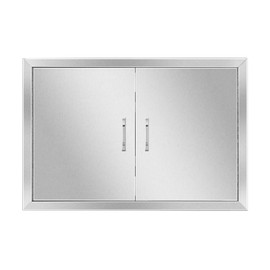 Anfrere 28" W x 19" H Outdoor Kitchen Door, Premium 304 Stainless Steel Double BBQ Panel Access Door for Outside Kitchen Commercial Grilling Station, Oven, Storage Cabinet
