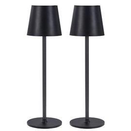 IMQSQIK Cordless Table Lamps USB Rechargeable Lamp Simplicity Desk Lamp Built-in 4600 mAh Battery LED Battery Operated lamp with Touch Control Table lamp - Bedroom/Desk/Reading/Patio(2Pcs-Black)