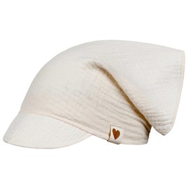 Headscarf Hat Peaked Cap Girls Summer Cotton Muslin, cream