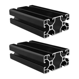4080 Aluminum Extrusion T Slot 400mm Long Black 2 Pack, Extruded Aluminum Profile 40 Series European Standard Anodized Linear Rail for 3D Printer Parts and CNC DIY 40 x 80 15.75" 2Pcs (Kwweeoo)