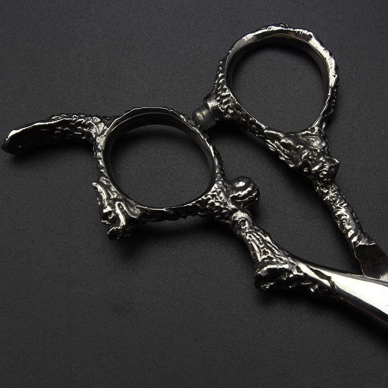 6 Inch Hairdressing Scissors, 17.5 cm, Silver/Black, 440C Hairdressing Scissors,