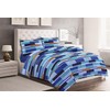 Night Zone Duvet Cover Set Max Blocks Blue Reversible Printed