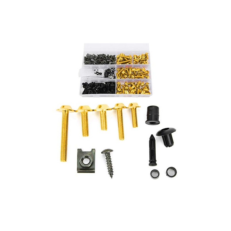 Fairing Bolt Kit,198Pcs/Set Windscreen Fairing Screws M5 M6 Bolts Kit