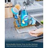 Consumest Sink Caddy, Kitchen Sponge Holder with Dish Brush Holder,