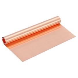 sourcing map Pure Copper Sheet Roll, 0.06mm 28Ga Thick T2 Copper Flashing 2440mm x 305mm/8Ft x 12in Copper Strip Soft Copper Metal Foil Plate for Craft Electrical House Repair
