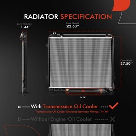 A-Premium Engine Coolant Radiator Assembly with Transmission Oil Cooler Compatible with Toyota Tundra 2000 2001 2002 2003 2004 2005 2006, V8 4.7L