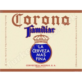 Corona Familiar Beer Label 18" x 24" Metal Sign