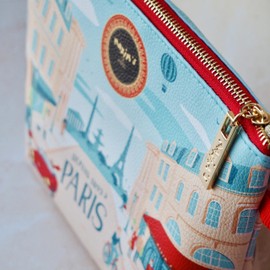 Maxim's De Paris - Bonjour Gift Pouch, Assortment of French Delicacies in a Paris Style Pouch: Chocolate, Nougat, Jam, Eiffel Tower Tin Box, Pencil Tin Box, Mini House Tin Box