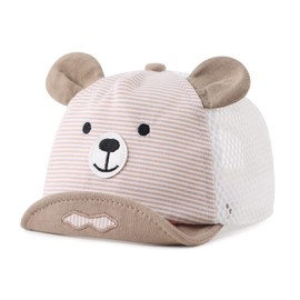 Pesaat Baby Baseball Cap 3-18 Months Baseball Cap Baby Boys Peaked Cap UV Protection Girls Summer Hat Baby Cap, Khaki with mesh