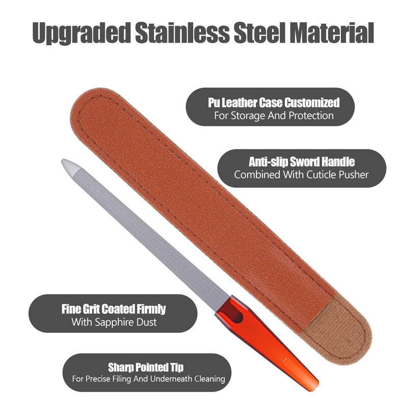 3 Pack 6.9 Inches Metal Nail File, Finger Nail Files