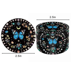 2.5 Inch Grinder, Boho Spice Kitchen Grinder - Black Butterfly