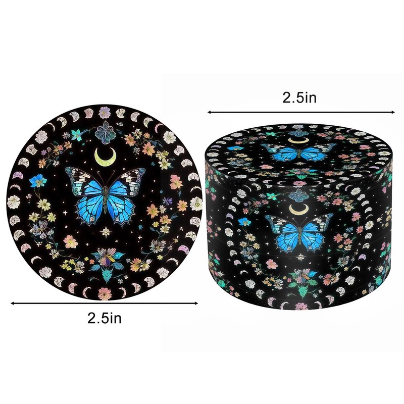 2.5 Inch Grinder, Boho Spice Kitchen Grinder - Black Butterfly