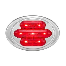 Maxxima M36180R Red LED Mini Oval Clearance Marker Light with Stainless Steel Bezel