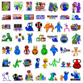 Shamoparty Cartoon Game Stickers, Pack of 100 Vinyl Rainbow Friends Stickers, for Family, Car, Luggage Stickers, Laptop Creative Decoration