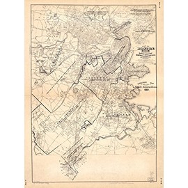 18" x 24" 1912 Directory Map Showing Small Annexations 1883