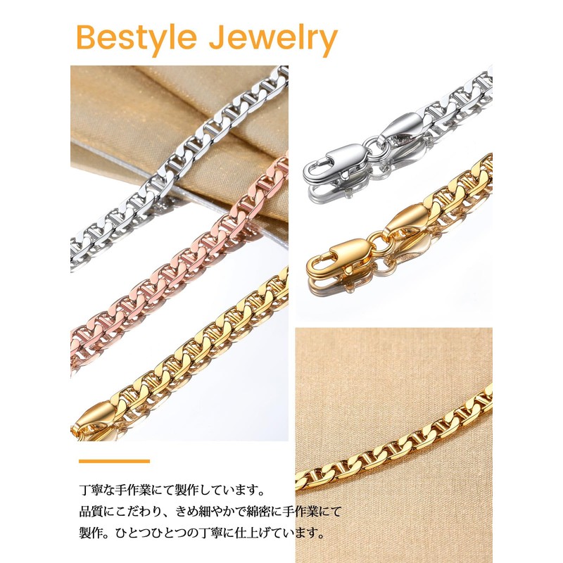 Bestyle Anklet, Women's, Men's, Stainless Steel, Chain, Hypoallergenic, Leave on,